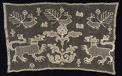 Pantteri-, lintu- ja kukka-aiheinen paneeli, 1700-1800-luku. tekijältä Unbekannt
