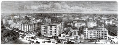 Panoraama Chicagosta kaupungintalon huipulta, USA, 1871 tekijältä Unbekannt