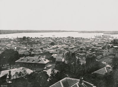 Panoraamanäkymä kukkuloilta, Auckland, Uusi-Seelanti, 1895. tekijältä Unbekannt
