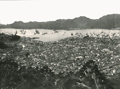 Panoraamanäkymä kaupunkiin, Nagasaki, Japani, 1895. tekijältä Unbekannt