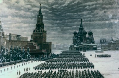 Paraati Punaisella torilla joulukuussa 1947, Moskova, Venäjä tekijältä Unbekannt