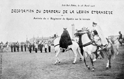 Ranskan muukalaislegioonan lipun kulkue, Sidi Bel Abbes, Algeria, 28. huhtikuuta 1906 tekijältä Unbekannt