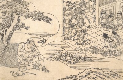 Parodia nuoren miehen tarinasta Lu: Kalastaja unessa, n. 1700. tekijältä Unbekannt