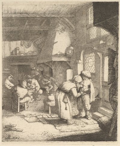 Talonpoika maksaa laskunsa, 1610-85. tekijältä Unbekannt