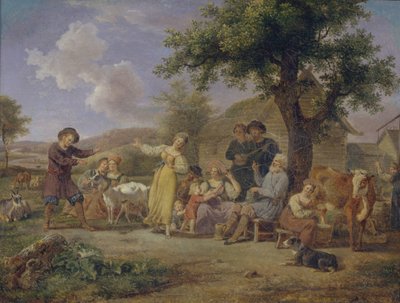 Talonpoikien ilonpito, 1700-luvun toinen puoli. tekijältä Unbekannt