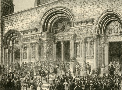 Toulousen kreivin Raymond VI:n katumus, c1209, 1890. tekijältä Unbekannt