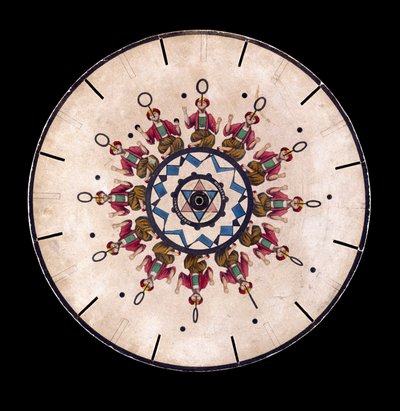 Fenakistiskooppi (Phenakistoscope) -levy, jossa näkyy jonglööri, n. 1830 tekijältä Unbekannt
