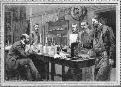 Fysiikan tutkimuslaboratorio Sorbonnessa, Pariisissa 1895 tekijältä Unbekannt