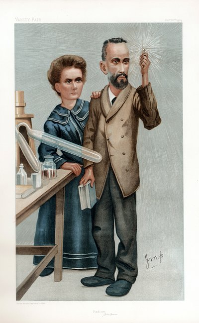 Pierre ja Marie Curie, ranskalaiset fyysikot, 1904 tekijältä Unbekannt