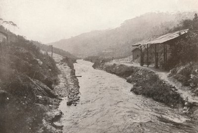 Pirahy Diversion: Näytä alavirtaan tunnelin ulostulosta. 1914. tekijältä Unbekannt