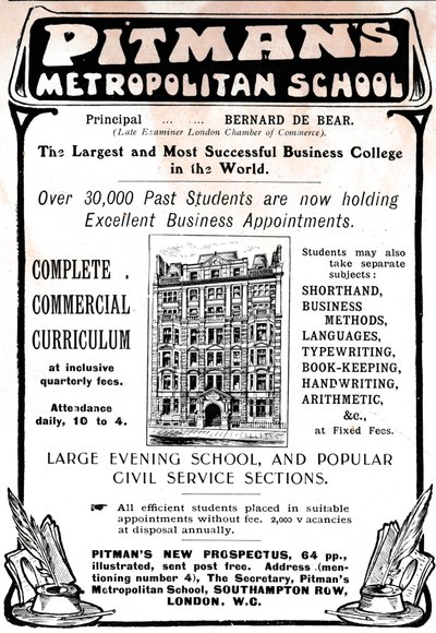 Pitmans Metropolitan School, 1906. tekijältä Unbekannt