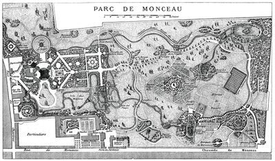 Monceau Parkin suunnitelma, Pariisi, 1778, 1885 tekijältä Unbekannt