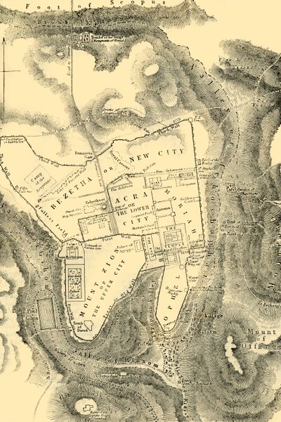 Jerusalemin suunnitelma ensimmäisellä kristillisellä vuosisadalla, 1890. tekijältä Unbekannt