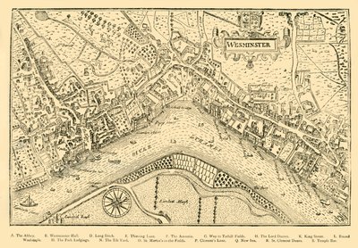Westminsterin suunnitelma. Nordens Surveysta, otettu Queen Elizabeths Reignissa, 1593, 1881. tekijältä Unbekannt