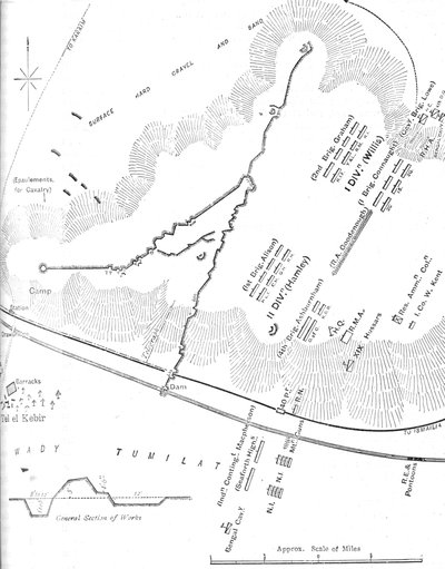 Tel-El-Kebirin taistelun suunnitelma, 13. syyskuuta 1882, c1882. tekijältä Unbekannt