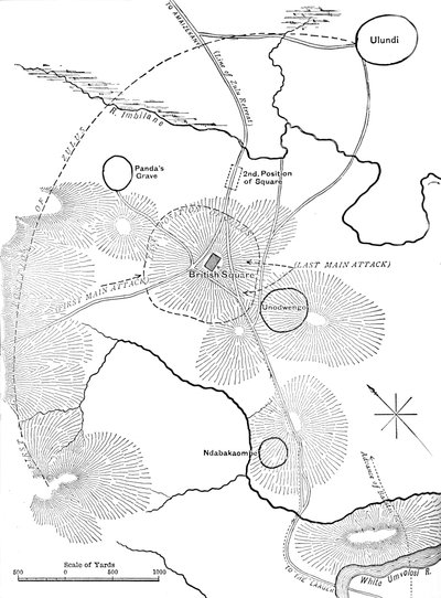 Ulundin taistelun suunnitelma, 4. heinäkuuta 1879, c1880 tekijältä Unbekannt