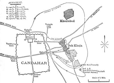 Suunnitelma Sortie Candaharista, 16. elokuuta 1880, c1880 tekijältä Unbekannt