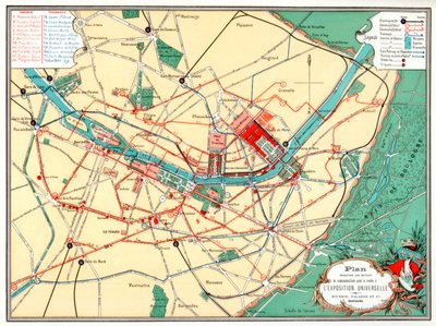 Pariisin yleisnäyttelyn suunnitelma 1889 tekijältä Unbekannt