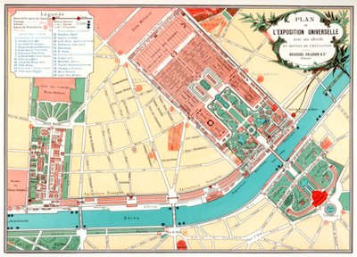 Pariisin yleisnäyttelyn suunnitelma 1889 tekijältä Unbekannt