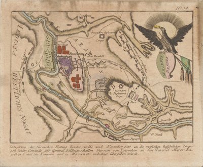 Suunnitelma Venäjän armeijan Benderin turkkilaisen linnoituksen piirittämisestä marraskuussa 1789, 1789. tekijältä Unbekannt