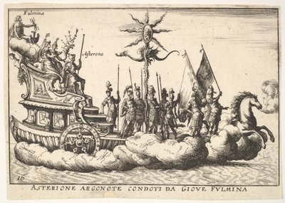 Levy 16: Argonaut Asterion, jota johtaa nuori salamahahmo Asterione argonote con..., 1664. tekijältä Unbekannt