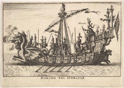 Levy 1: Hercules Barcha del Hercolen laiva, lohikäärmepäinen keula ja Hercules pl..., 1664. tekijältä Unbekannt