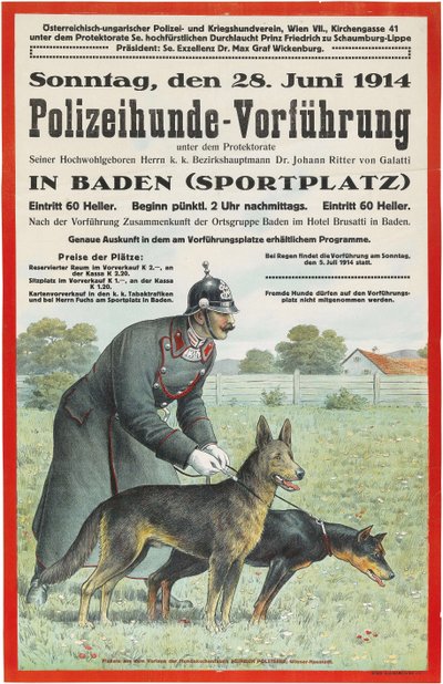 Poliisikoirien mielenosoitus Badenissa, 1914. tekijältä Unbekannt