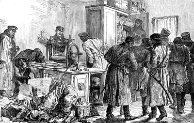 Poliisi löytää nihilistisen painokoneen Pietarista, Venäjältä, 1887 tekijältä Unbekannt