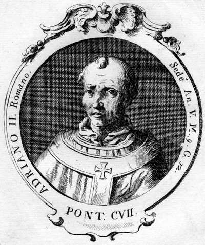 Paavi Adrianus II tekijältä Unbekannt