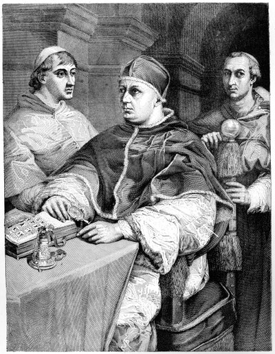 Paavi Leo X, Giulio de Medici tuleva paavi Clement VII ja kardinaali de Rossi, 1882 tekijältä Unbekannt
