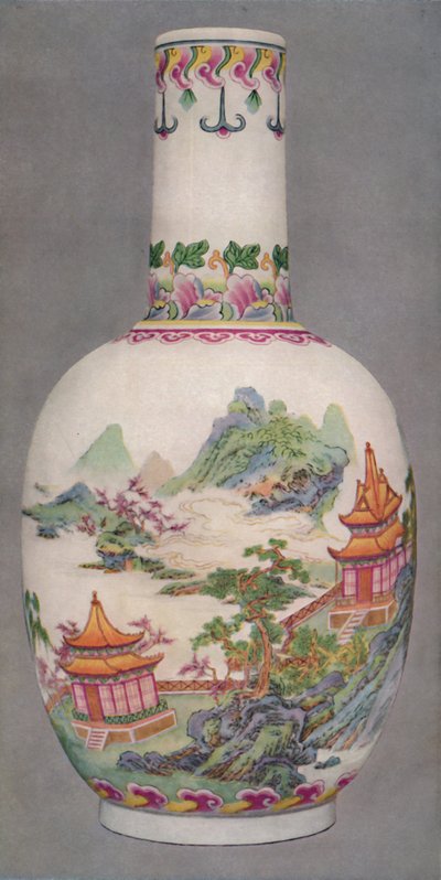 Posliinipullo Ku Yueh Hsuan -tyyliin. Chienin pitkä aika, 1736-1796, 1928 tekijältä Unbekannt