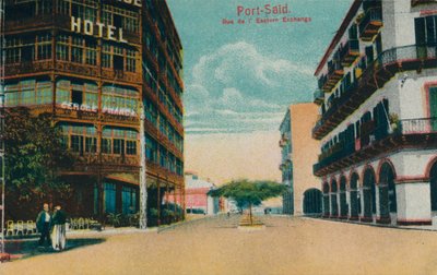 Port-Said. Rue de lEastern Exchange, c1900 tekijältä Unbekannt