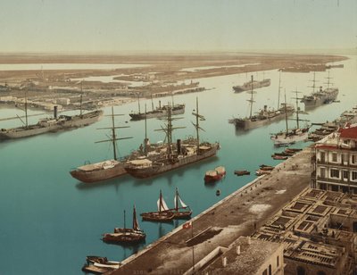 Port Said, Suez, n. 1900 (värivalokromi) tekijältä Unbekannt