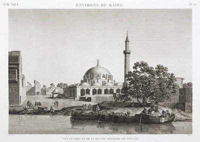 Boulaqin satama ja suuri moskeija, Kairo, Egypti, n. 1798 tekijältä Unbekannt
