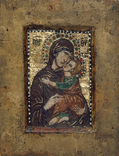 Kannettava ikoni Neitsyt Eleousan kanssa, Bysantti, 1300-luvun alku. tekijältä Unbekannt