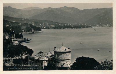 Portofino - Castello Brown ja Panorama of the Tigullion lahdelle, n. 1900. tekijältä Unbekannt