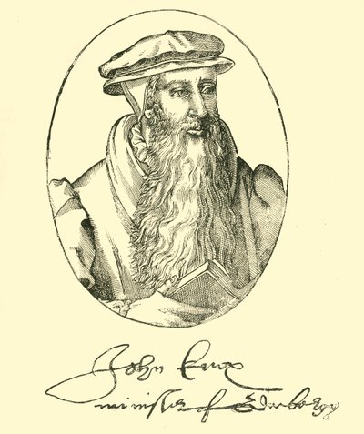 John Knoxin muotokuva ja nimikirjoitus, 1550-1560, 1890. tekijältä Unbekannt
