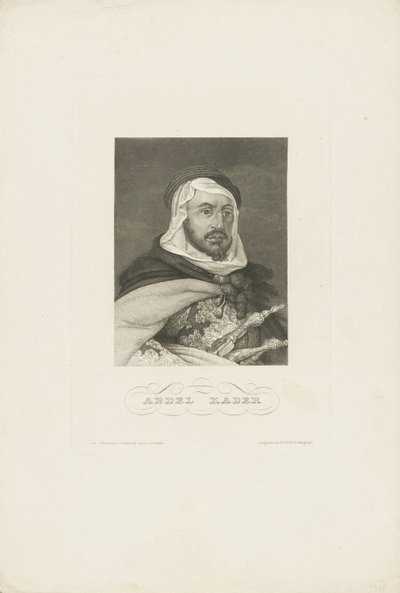 Muotokuva Abdelkader ibn Muhieddinen 1808-1883, noin 1860. tekijältä Unbekannt