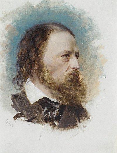 Alfred, Lord Tennysonin muotokuva 1809-1892, 1870. tekijältä Unbekannt