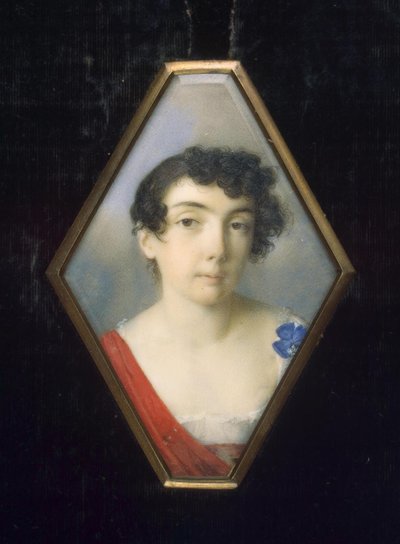 Muotokuva Anna Mikhailovna Khitrovosta, s. Golenishcheva-Kutuzova 1782-1846, noin 1802 tekijältä Unbekannt