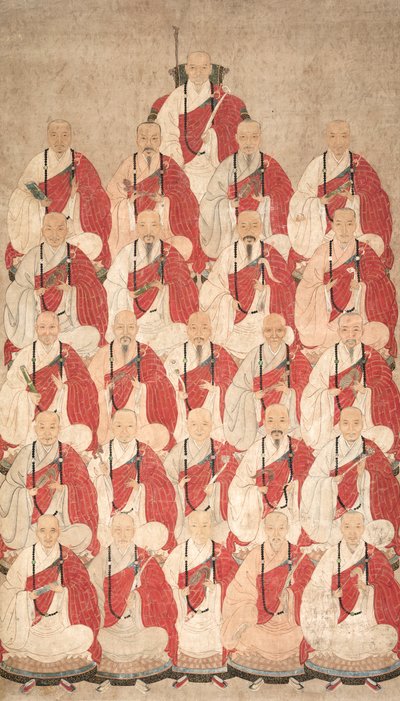 Muotokuva Obaku-lahkon buddhalaismunkkeista, 1600-luku. tekijältä Unbekannt