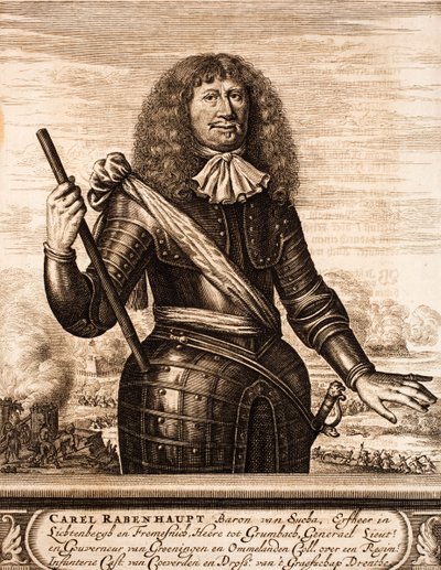 Muotokuva Carl von Rabenhauptista 1602-1675 From: Scene of the War, 1675. tekijältä Unbekannt