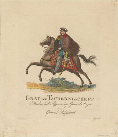 Kreivi Aleksandr Ivanovitš Tšernyšovin muotokuva 1786-1857, 1813 tekijältä Unbekannt