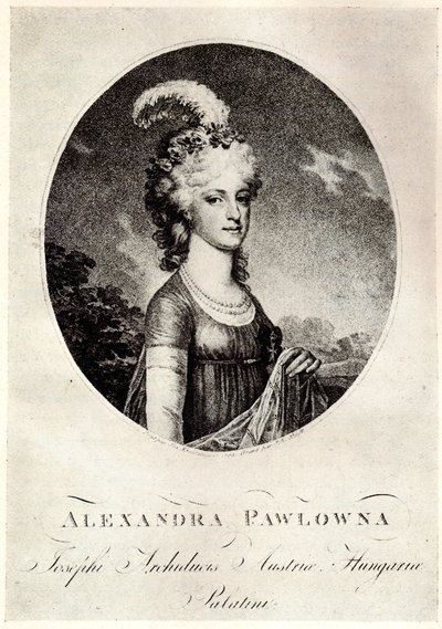 Suurherttuatar Alexandra Pavlovnan muotokuva 1783-1801, 1800-luvun alku. tekijältä Unbekannt