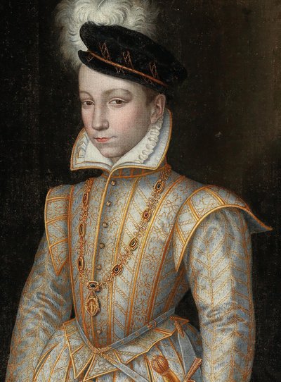 Ranskan kuninkaan Kaarle IX:n muotokuva 1550-1574, n. 1560. tekijältä Unbekannt