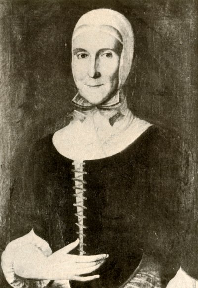 Muotokuva rouva Elisabeth Boehlerista Moravian siirtokunnalla, Pennsylvaniassa, 1787, 1937. tekijältä Unbekannt