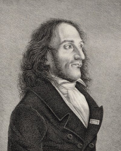 Niccolò Paganinin muotokuva 1782-1840, n. 1830 tekijältä Unbekannt