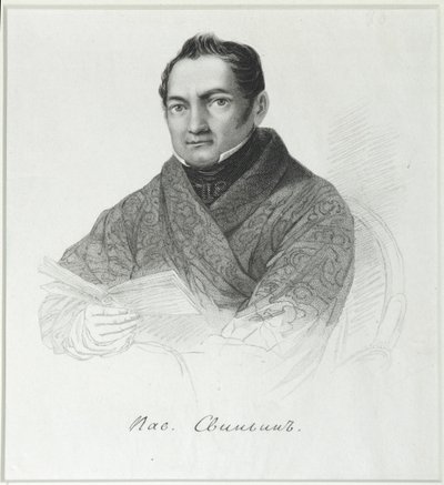 Pavel Petrovitš Svinyinin muotokuva 1787-1839, 1800-luvun ensimmäinen neljännes tekijältä Unbekannt