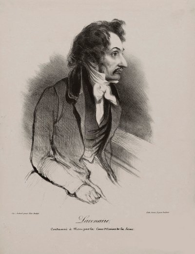 Pierre-Francois Lacenairen muotokuva, 1835. tekijältä Unbekannt