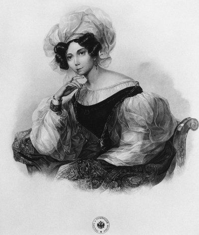 Prinsessa Zinaida Aleksandrovna Volkonskajan muotokuva 1792-1862 tekijältä Unbekannt